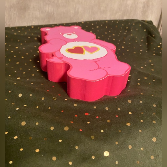 EUC Care Bear Love-a-Lot Bear Valentines Pink Bear Shaped Wall Art - Picture 3 of 4